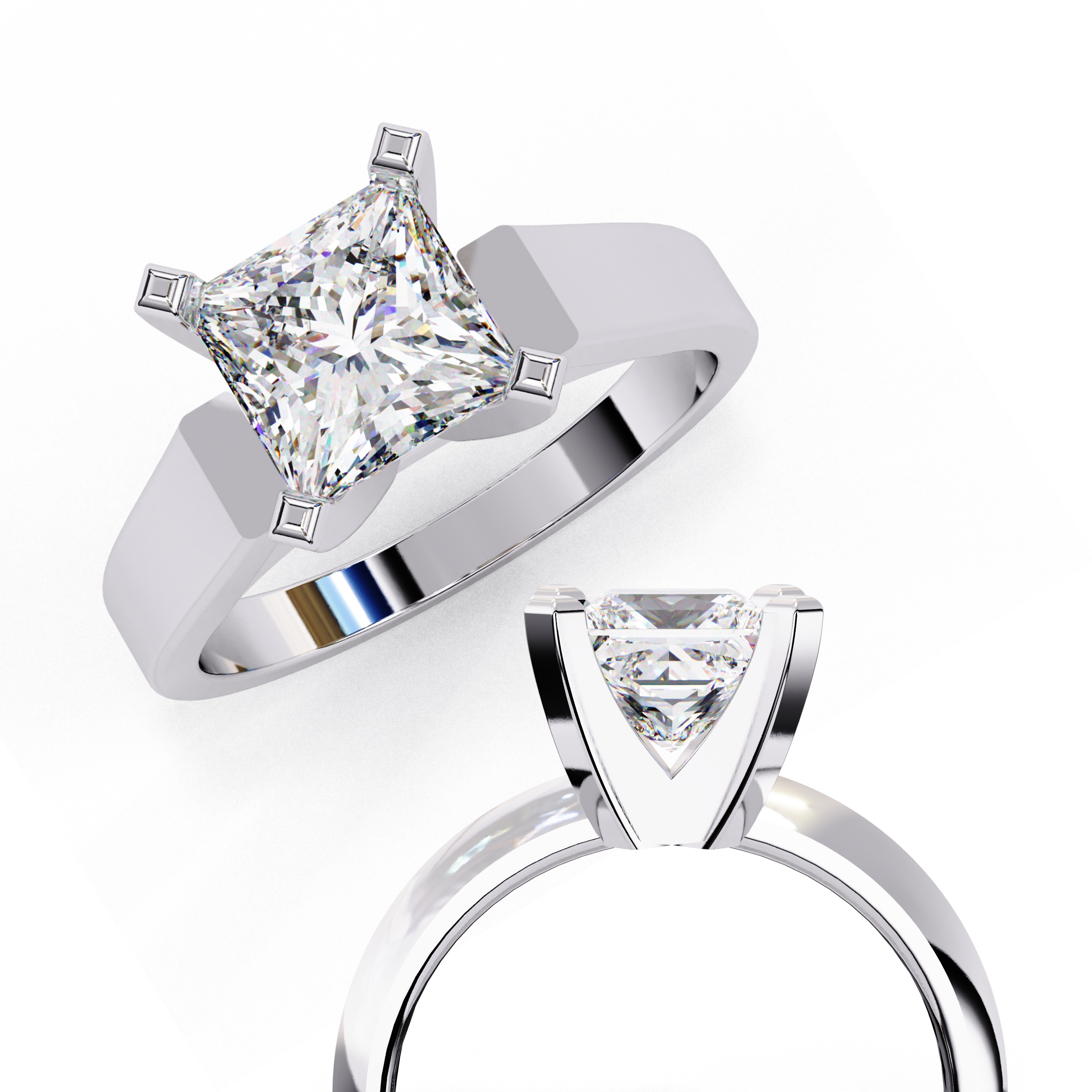 Mono Solitaire Diamond Ring 360 animation renders 3dm stl  3D print model_3