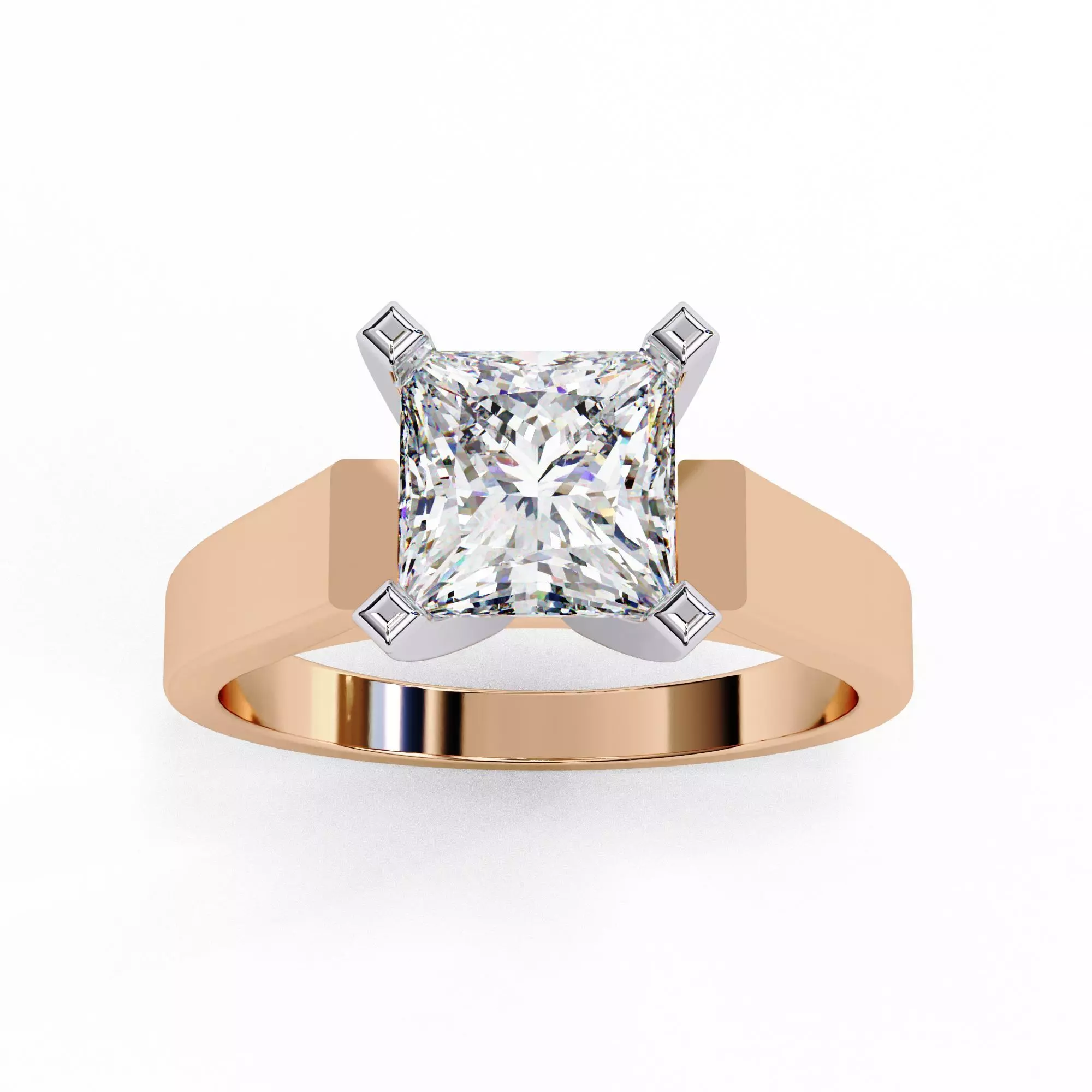 Mono Solitaire Diamond Ring 360 animation renders 3dm stl  3D print model_0