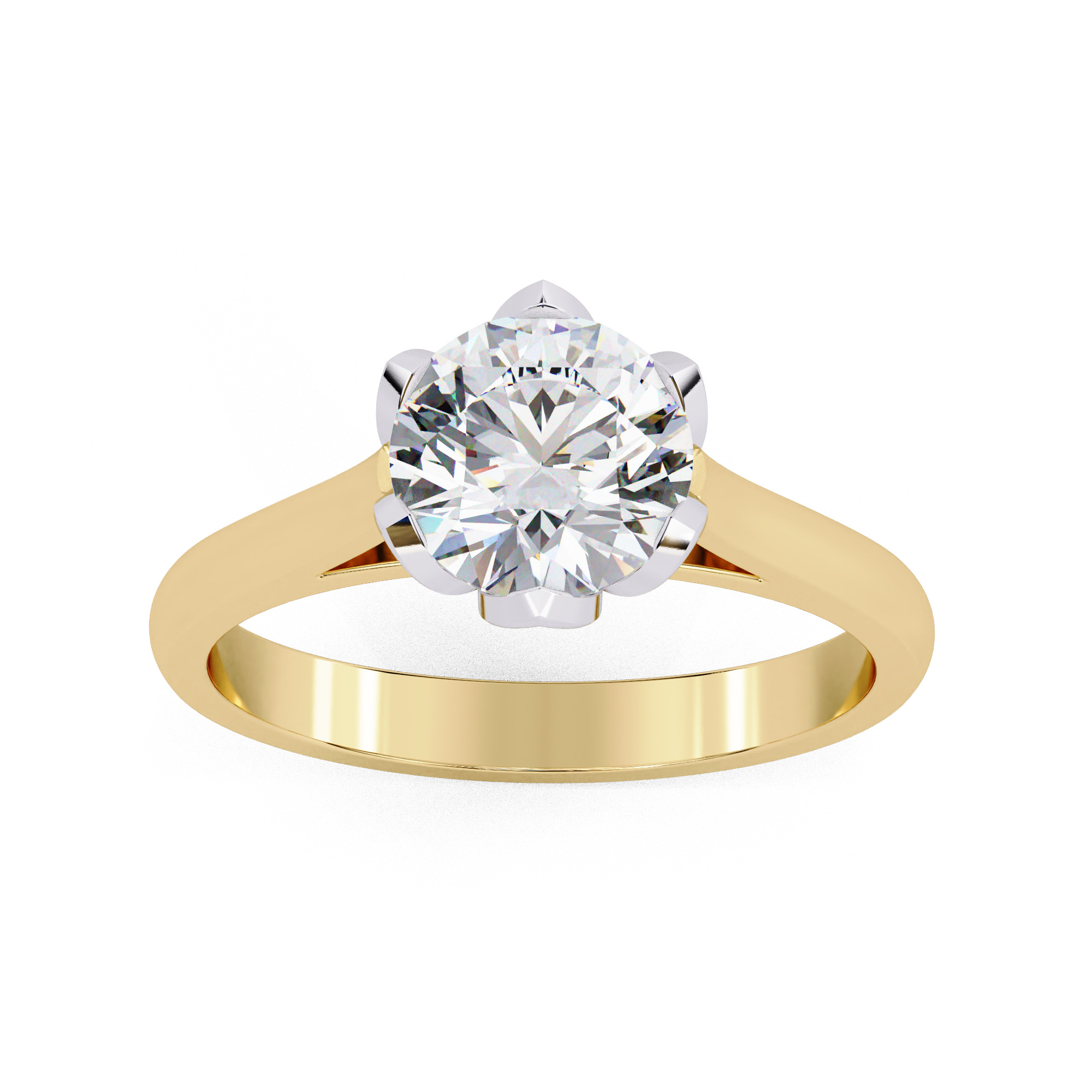 Mono Solitaire Diamond Ring 360 animation renders 3dm stl 3D print model_6