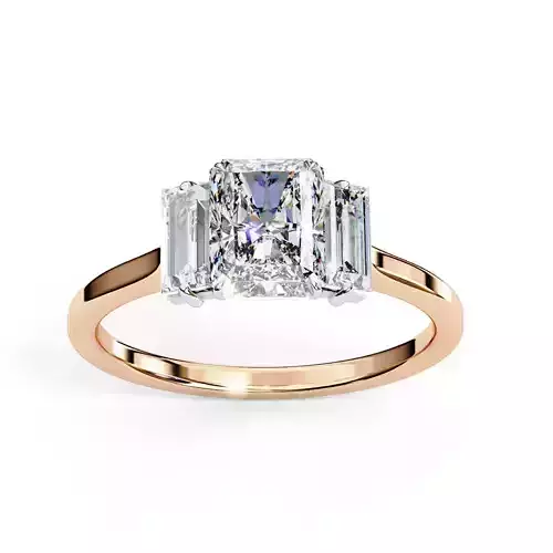 Trio Solitaire Diamond Ring 360 animation renders 3dm stl  3D print model