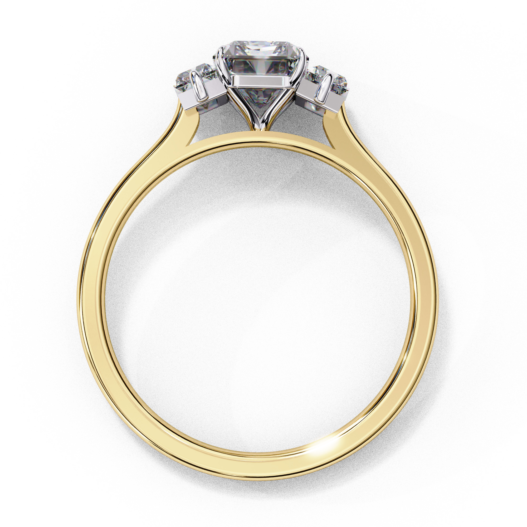 Trio Solitaire Diamond Ring 360 animation renders 3dm stl 3D print model_4