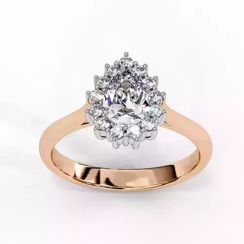 Halo Solitaire Diamond Ring 360 animation renders 3dm stl 3D print model