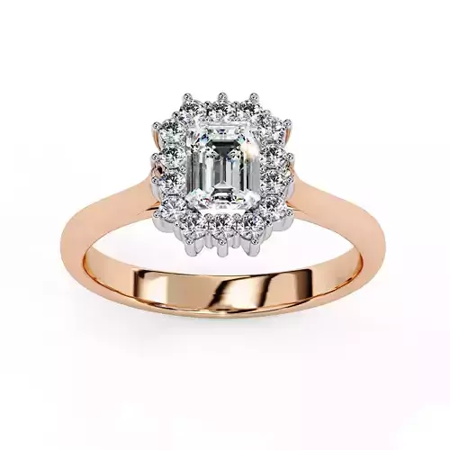 Halo Solitaire Diamond Ring 360 animation renders 3dm stl 3D print model
