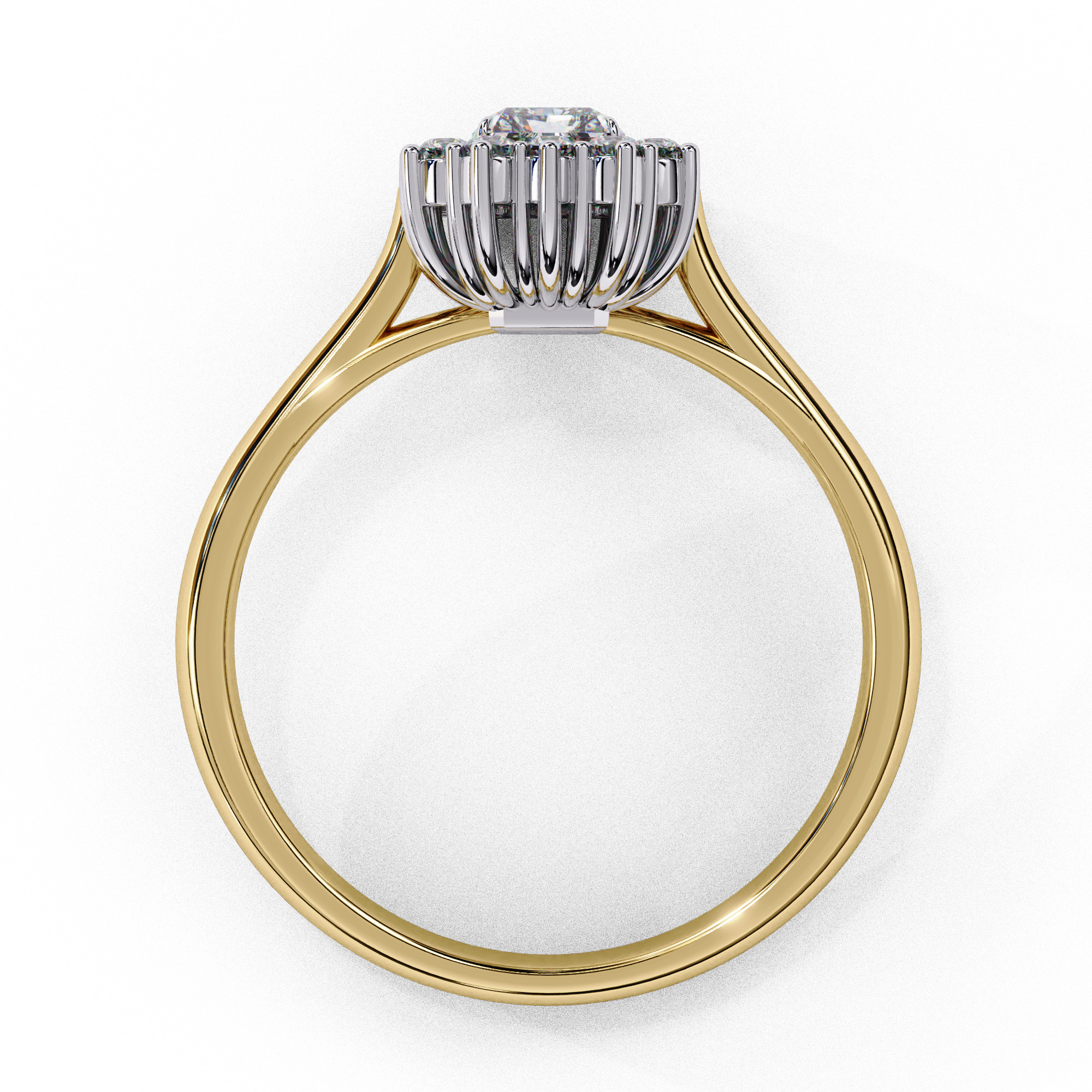 Halo Solitaire Diamond Ring 360 animation renders 3dm stl 3D print model_4