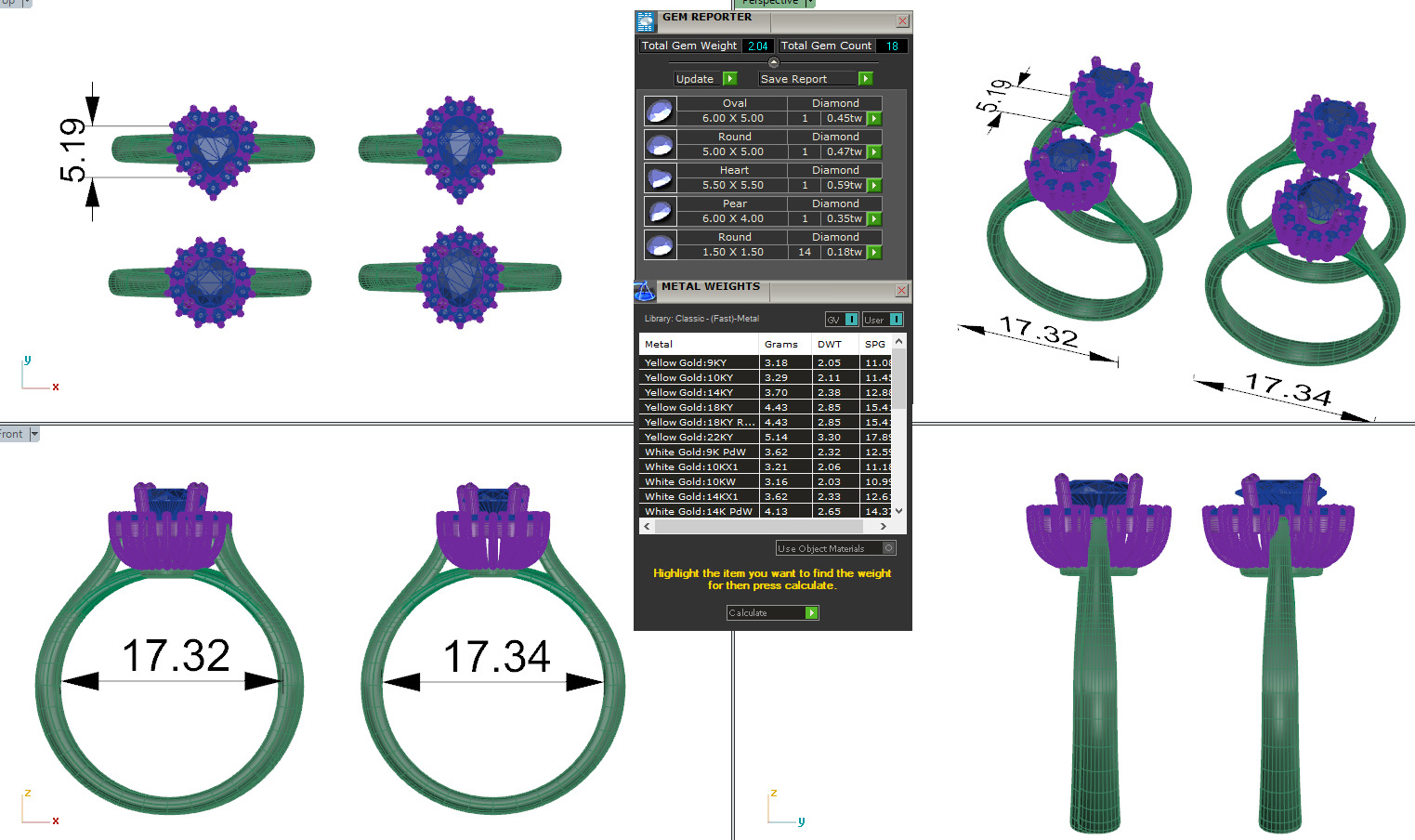 Halo Solitaire Diamond Ring 360 animation renders 3dm stl 3D print model_3
