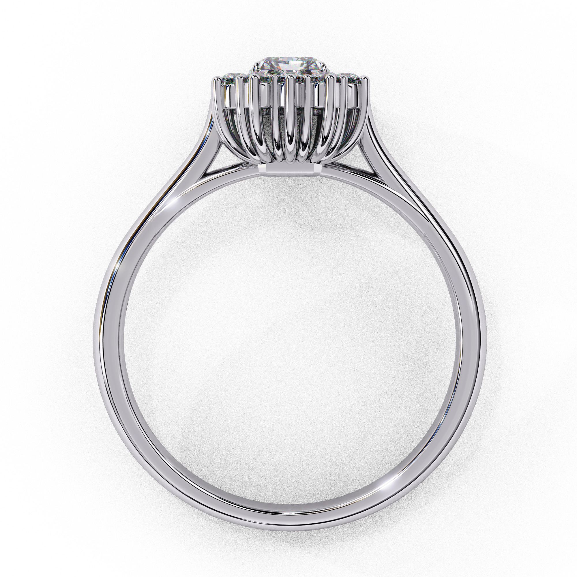 Halo Solitaire Diamond Ring 360 animation renders 3dm stl 3D print model_5