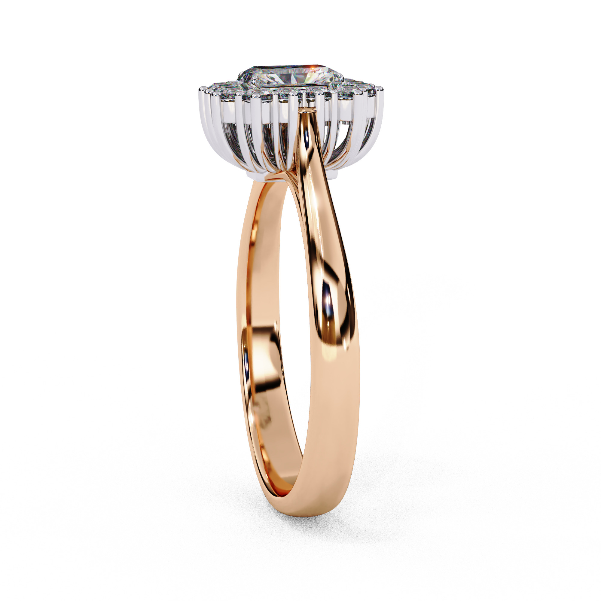 Halo Solitaire Diamond Ring 360 animation renders 3dm stl 3D print model_13