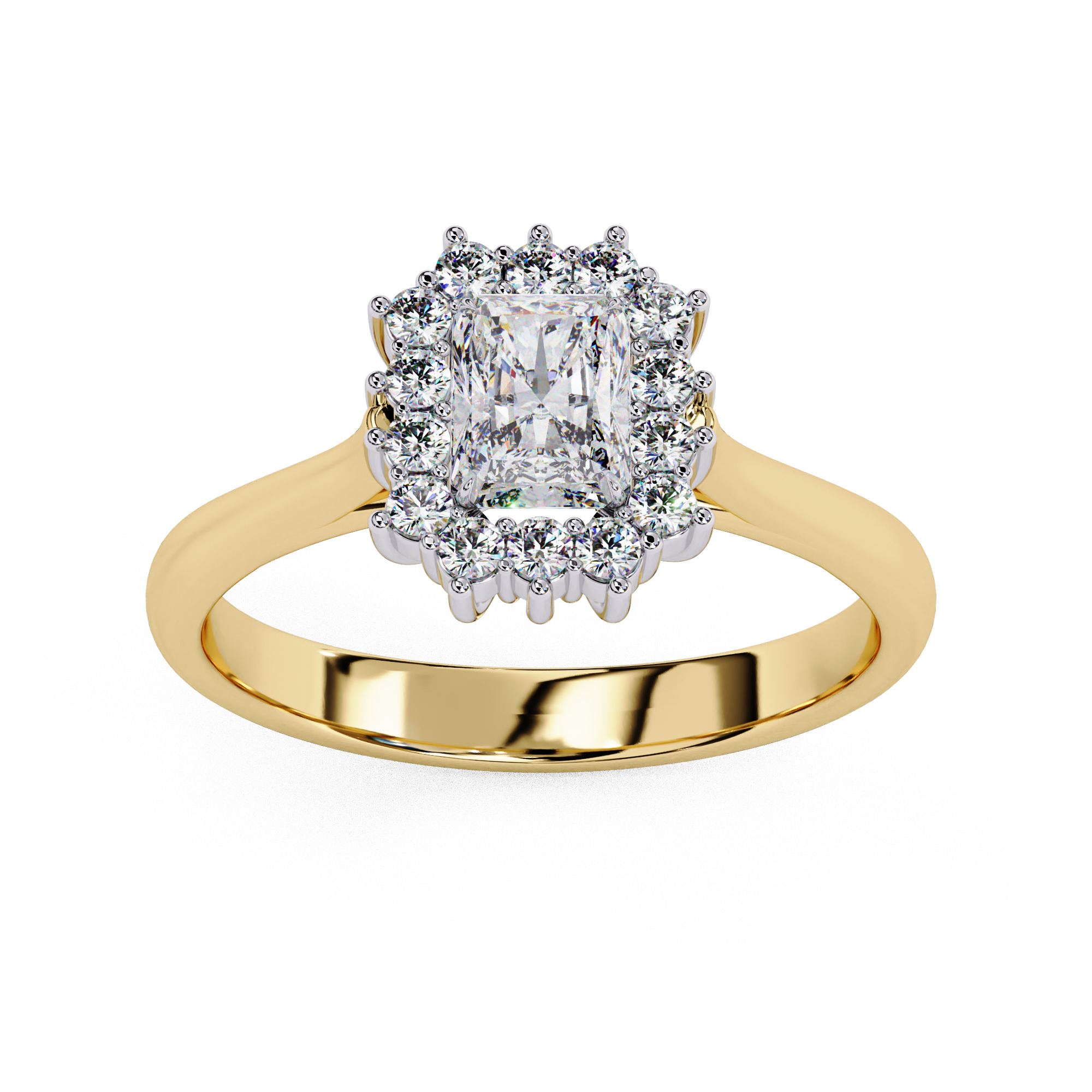 Halo Solitaire Diamond Ring 360 animation renders 3dm stl 3D print model_10
