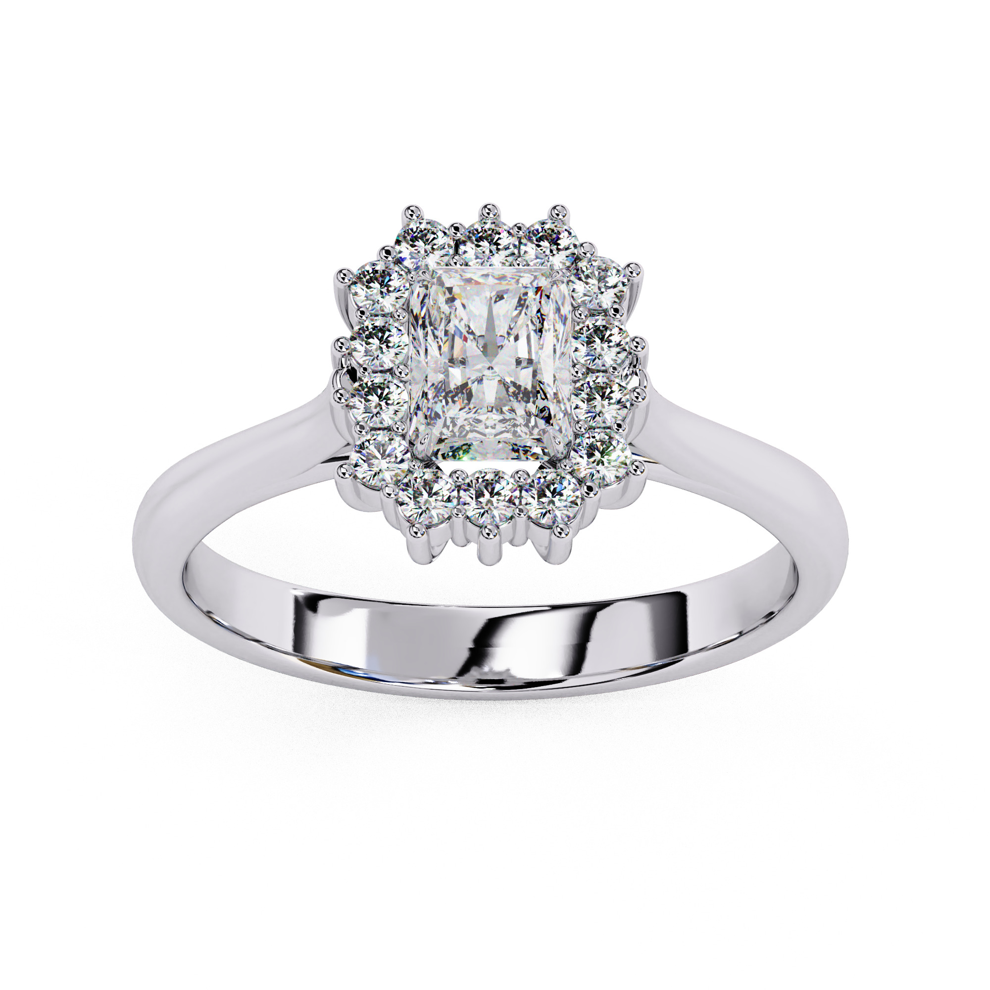 Halo Solitaire Diamond Ring 360 animation renders 3dm stl 3D print model_9
