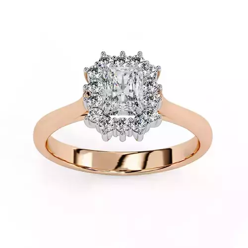 Halo Solitaire Diamond Ring 360 animation renders 3dm stl 3D print model