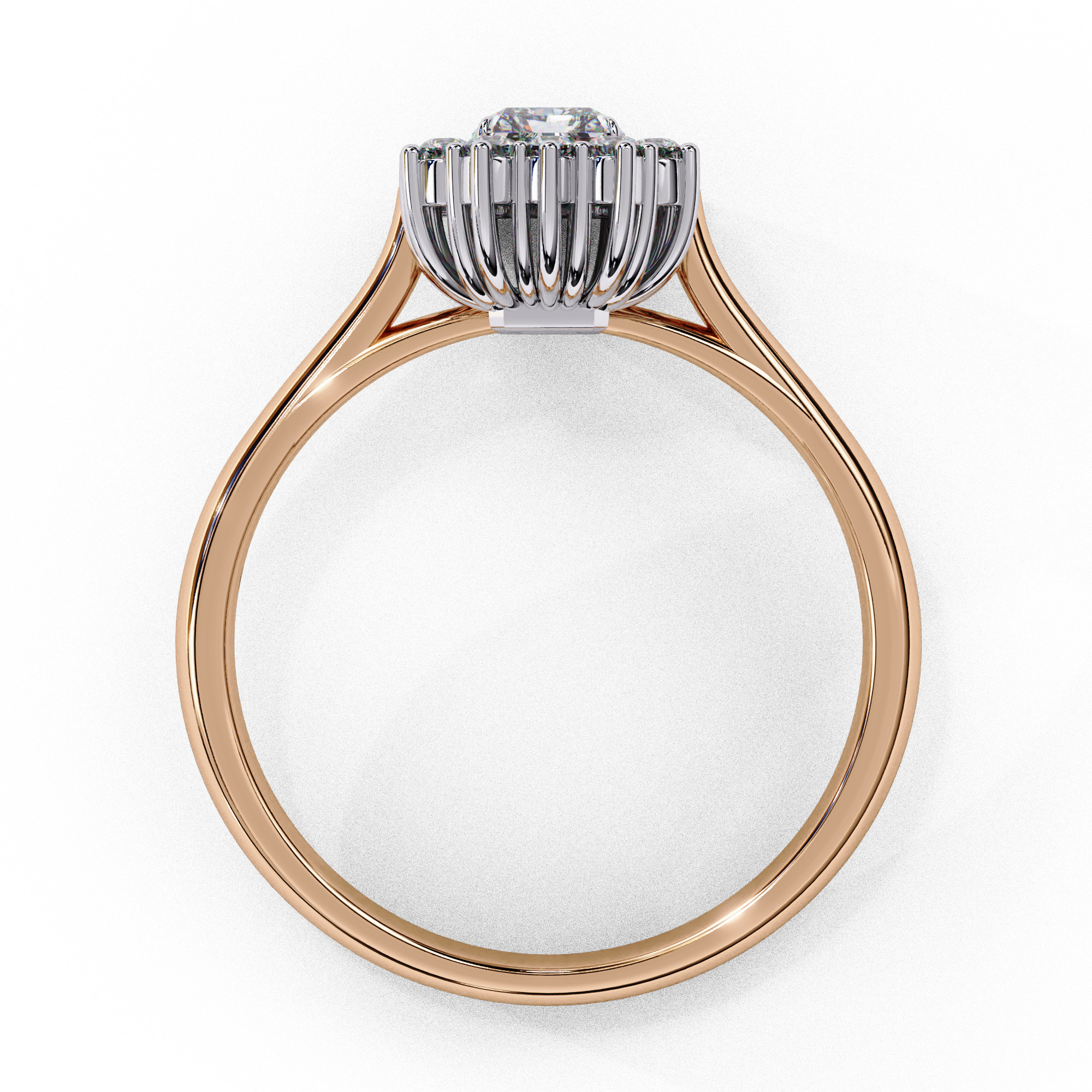 Halo Solitaire Diamond Ring 360 animation renders 3dm stl 3D print model_14