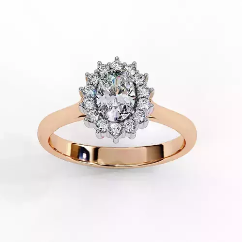 Halo Solitaire Diamond Ring 360 animation renders 3dm stl 3D print model