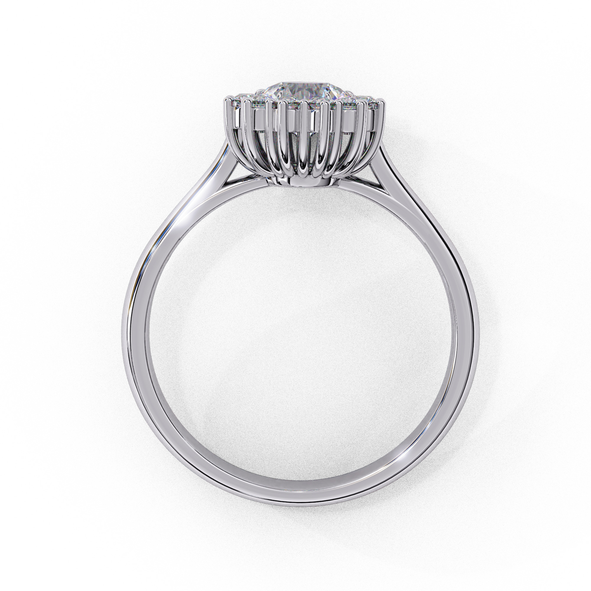 Halo Solitaire Diamond Ring 360 animation renders 3dm stl 3D print model_5