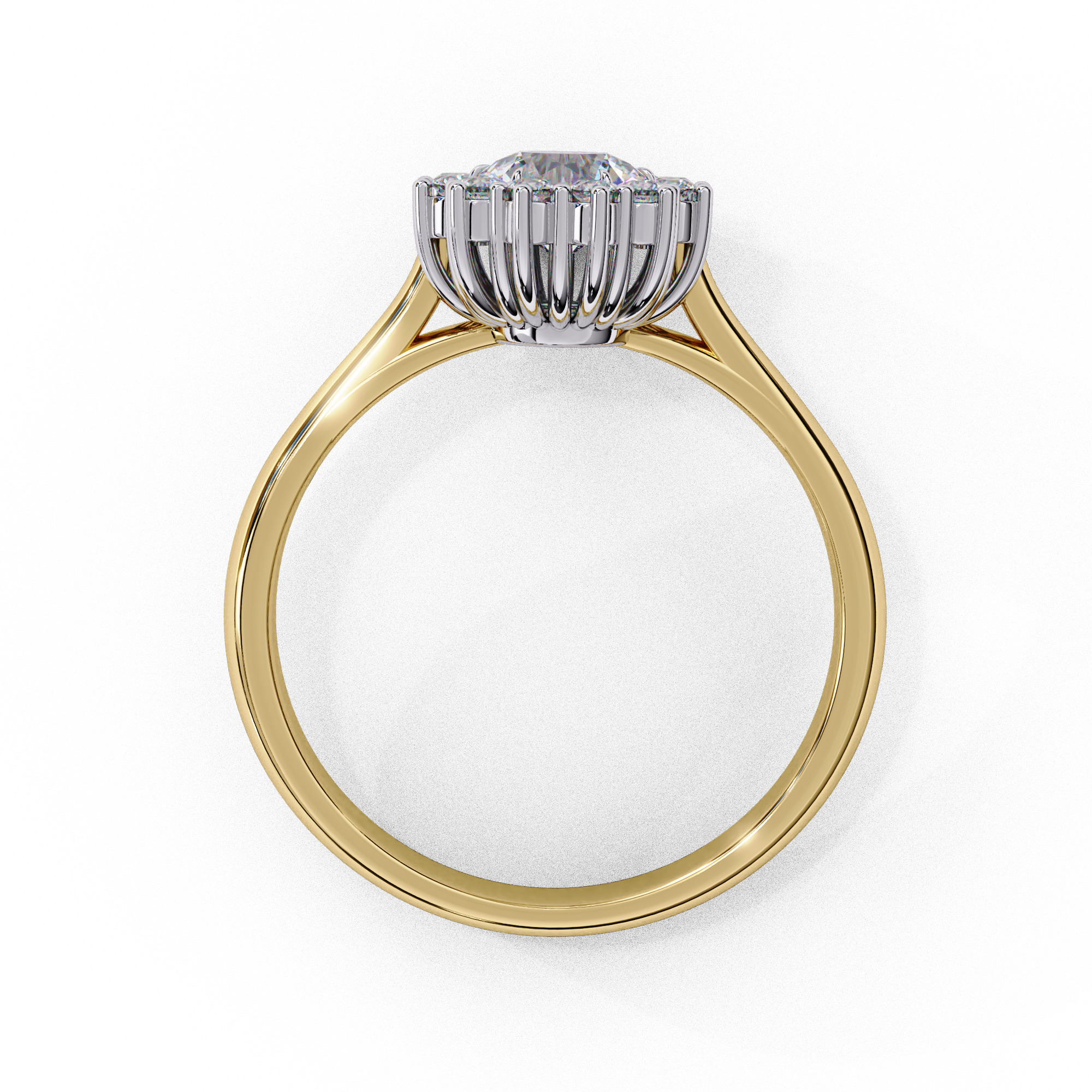 Halo Solitaire Diamond Ring 360 animation renders 3dm stl 3D print model_14