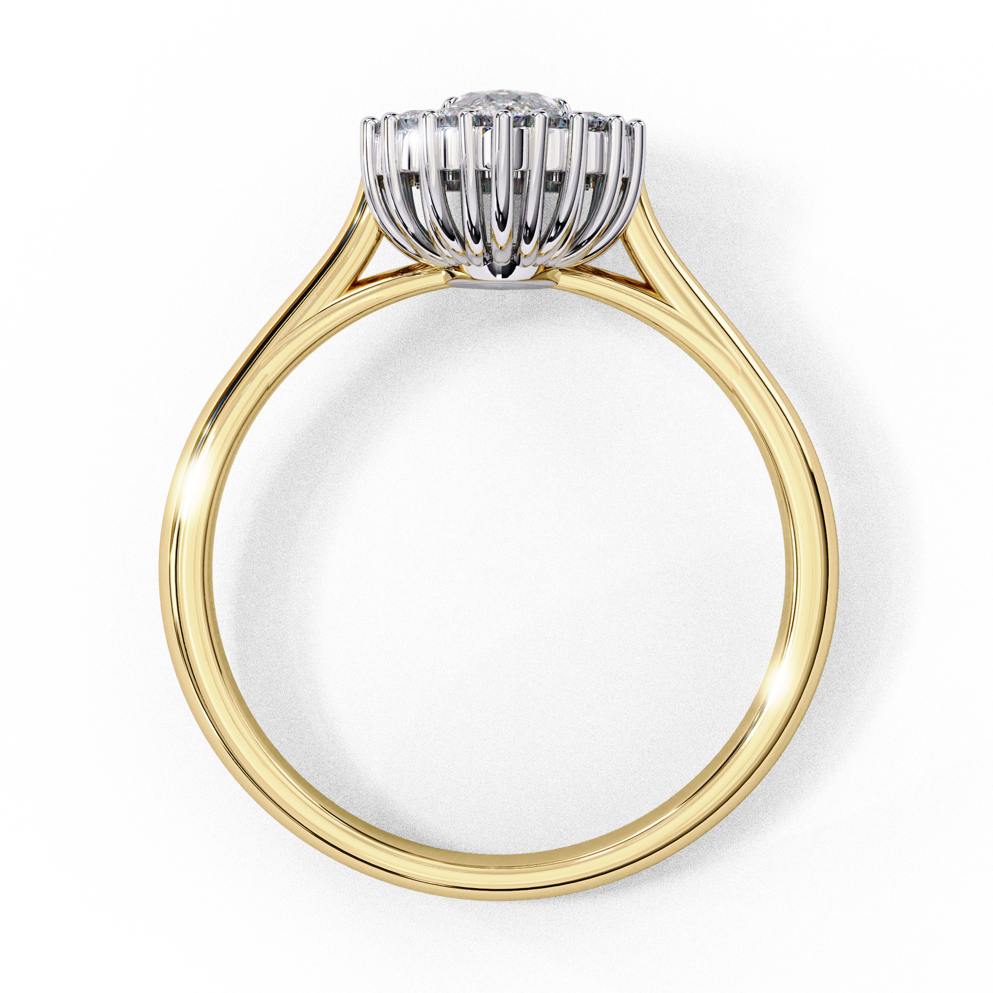 Halo Solitaire Diamond Ring 360 animation renders 3dm stl 3D print model_14