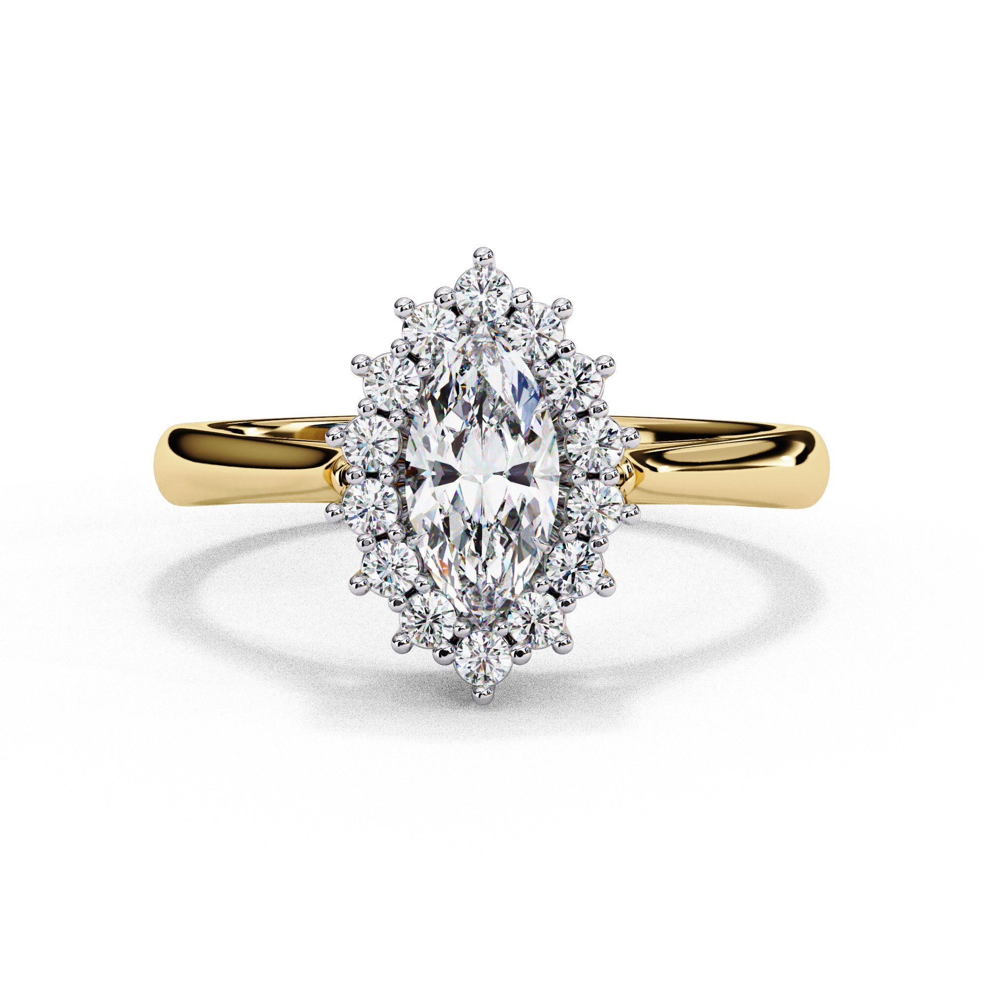 Halo Solitaire Diamond Ring 360 animation renders 3dm stl 3D print model_8