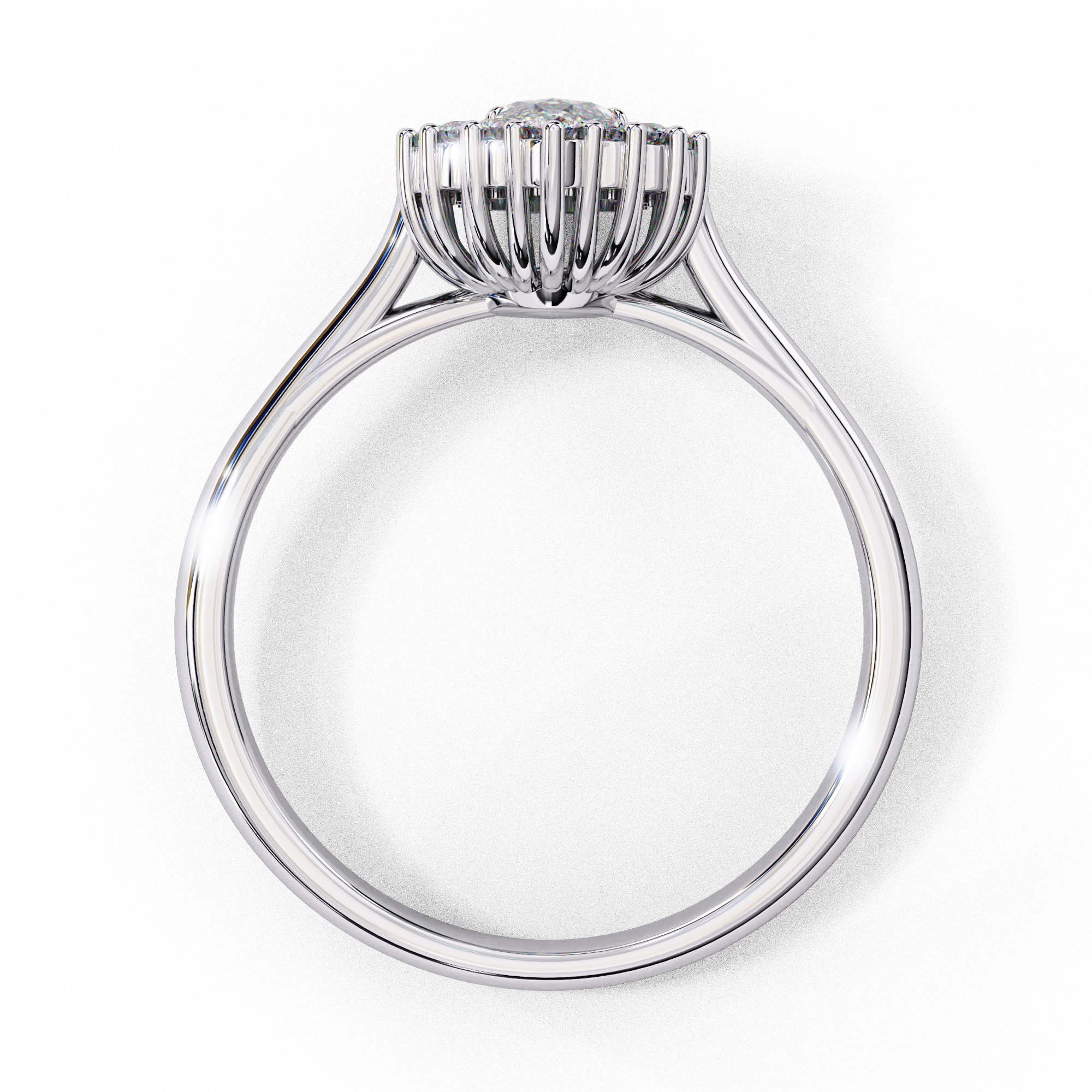 Halo Solitaire Diamond Ring 360 animation renders 3dm stl 3D print model_4