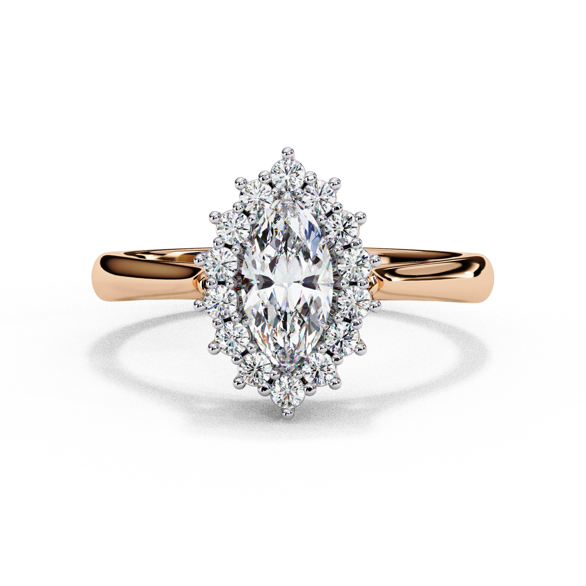Halo Solitaire Diamond Ring 360 animation renders 3dm stl 3D print model_7