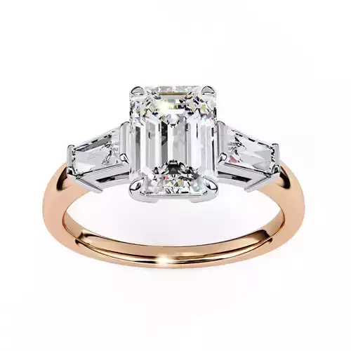 Trio Solitaire Diamond Ring 360 animation renders 3dm stl  3D print model