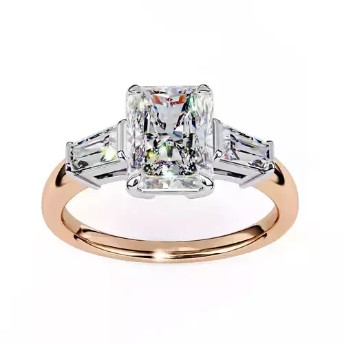 Trio Solitaire Diamond Ring 360 animation renders 3dm stl  3D print model