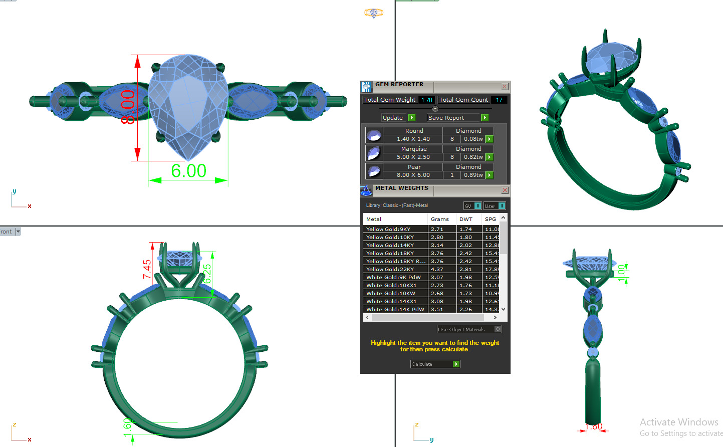 Solitaire Diamond Ring 360 animation renders 3dm stl  3D print model_3