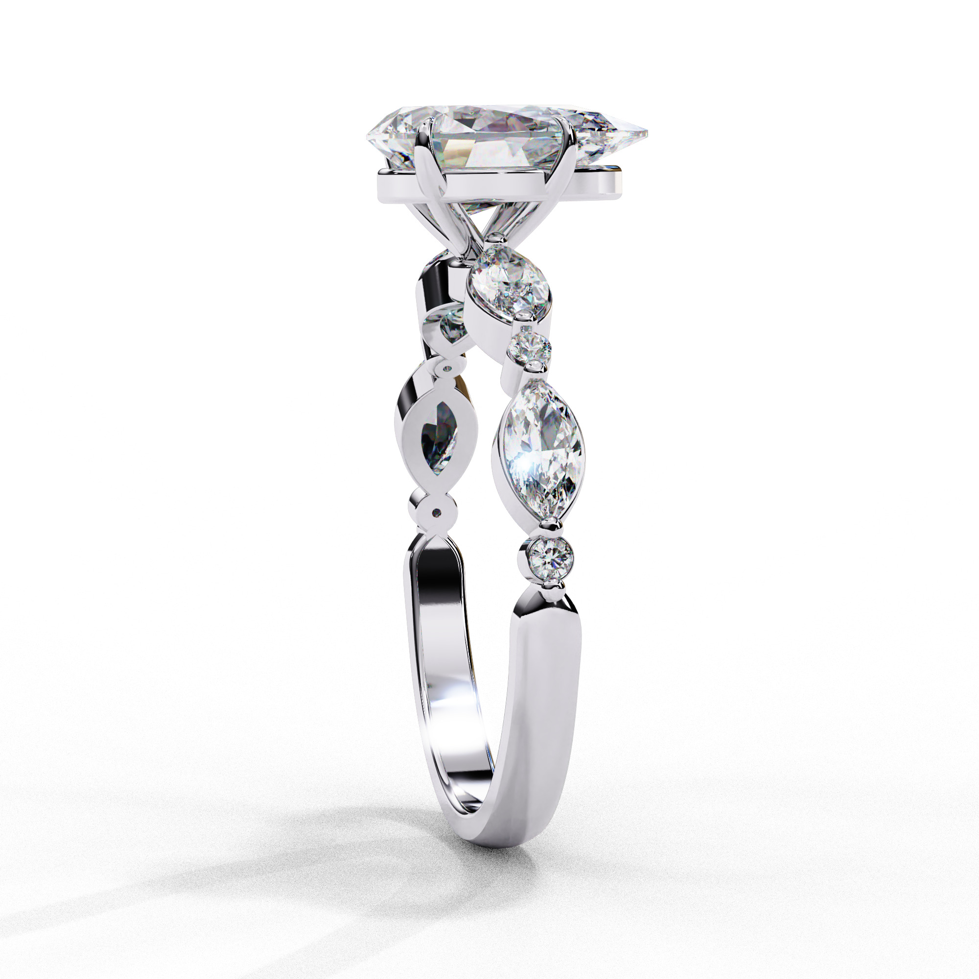 Solitaire Diamond Ring 360 animation renders 3dm stl  3D print model_11