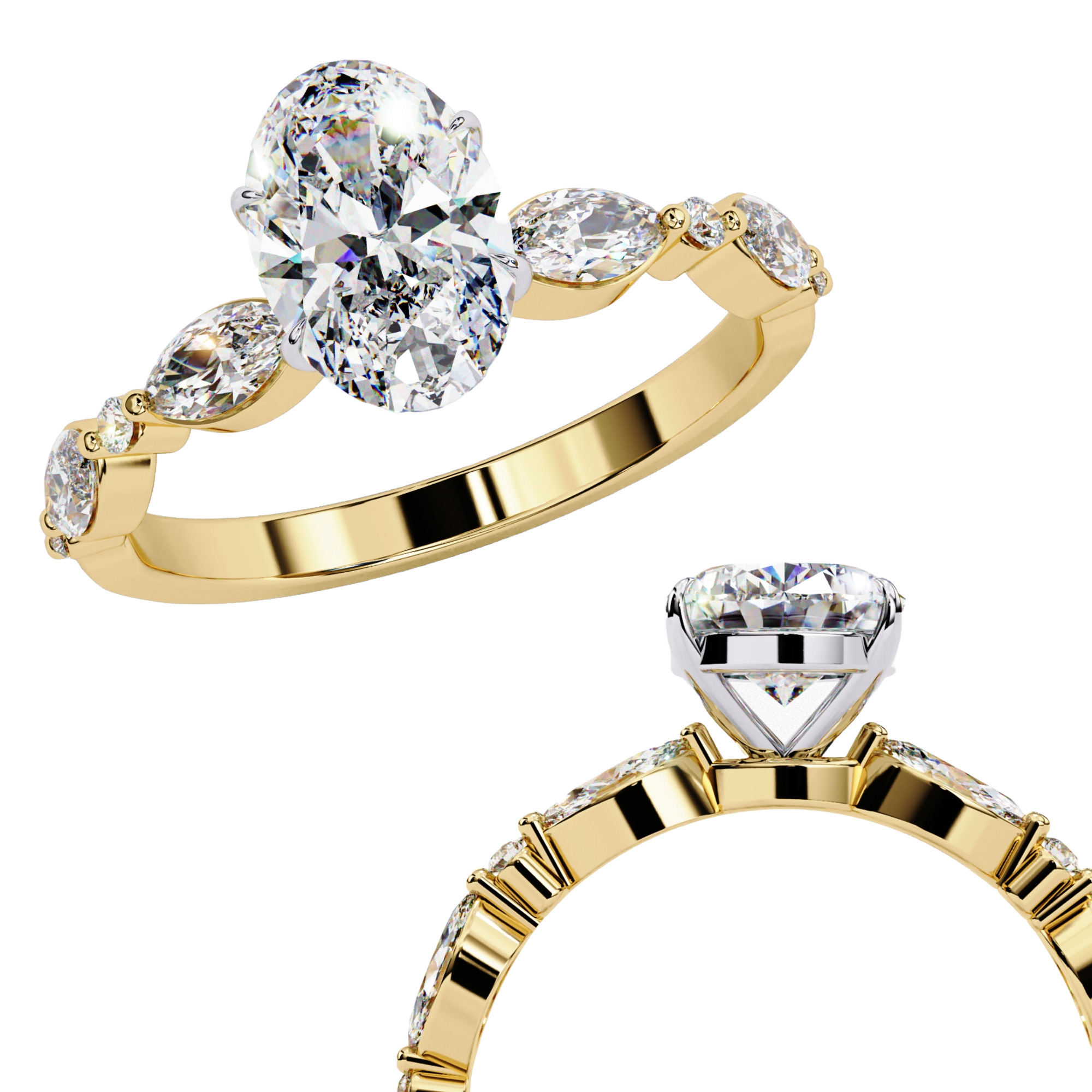 Solitaire Diamond Ring 360 animation renders 3dm stl 3D print model_2