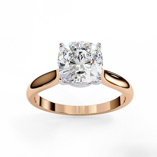 Mono Solitaire Diamond Ring 360 animation renders 3dm stl  3D print model