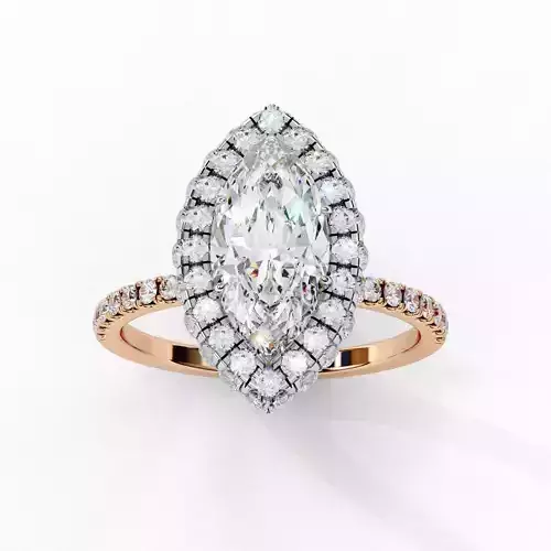 Halo Solitaire Diamond Ring 360 animation renders 3dm stl 3D print model