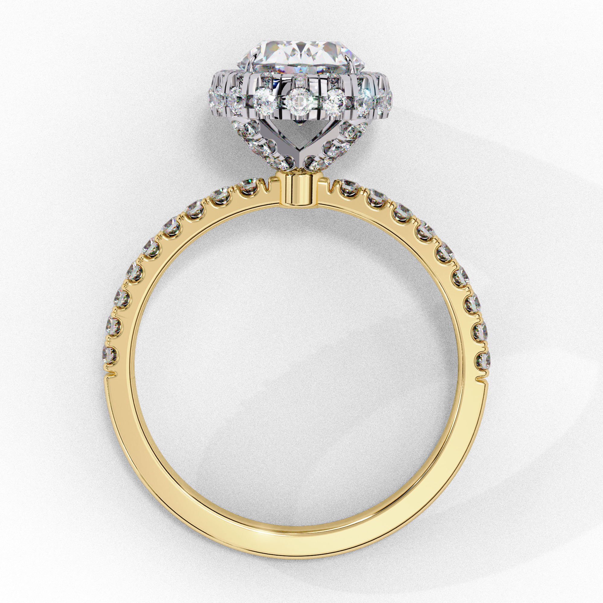 Halo Solitaire Diamond Ring 360 animation renders 3dm stl 3D print model_4