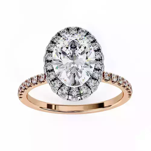 Halo Solitaire Diamond Ring 360 animation renders 3dm stl 3D print model