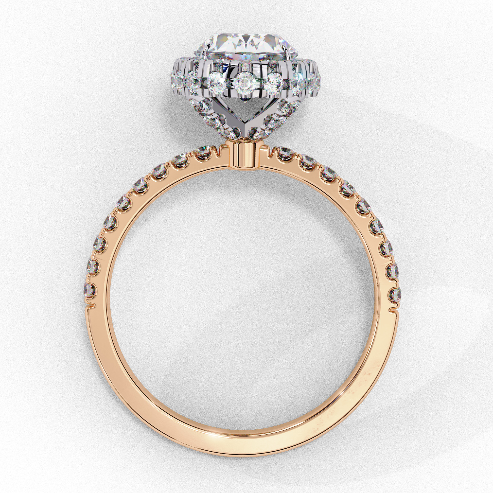 Halo Solitaire Diamond Ring 360 animation renders 3dm stl 3D print model_5