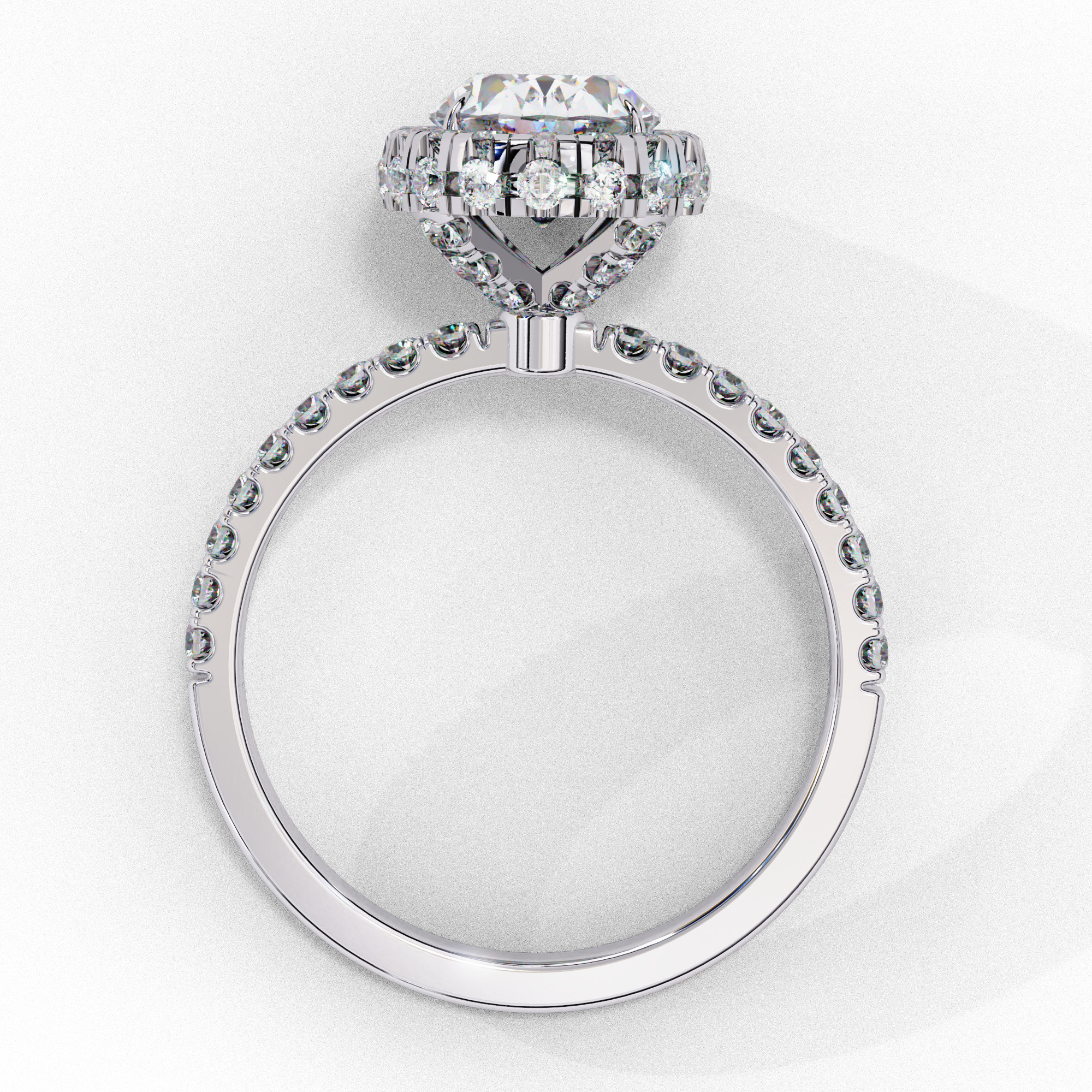 Halo Solitaire Diamond Ring 360 animation renders 3dm stl 3D print model_14