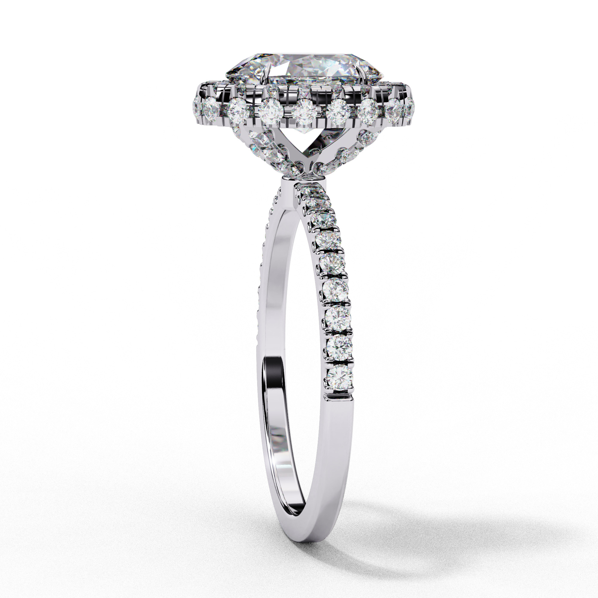 Halo Solitaire Diamond Ring 360 animation renders 3dm stl 3D print model_11