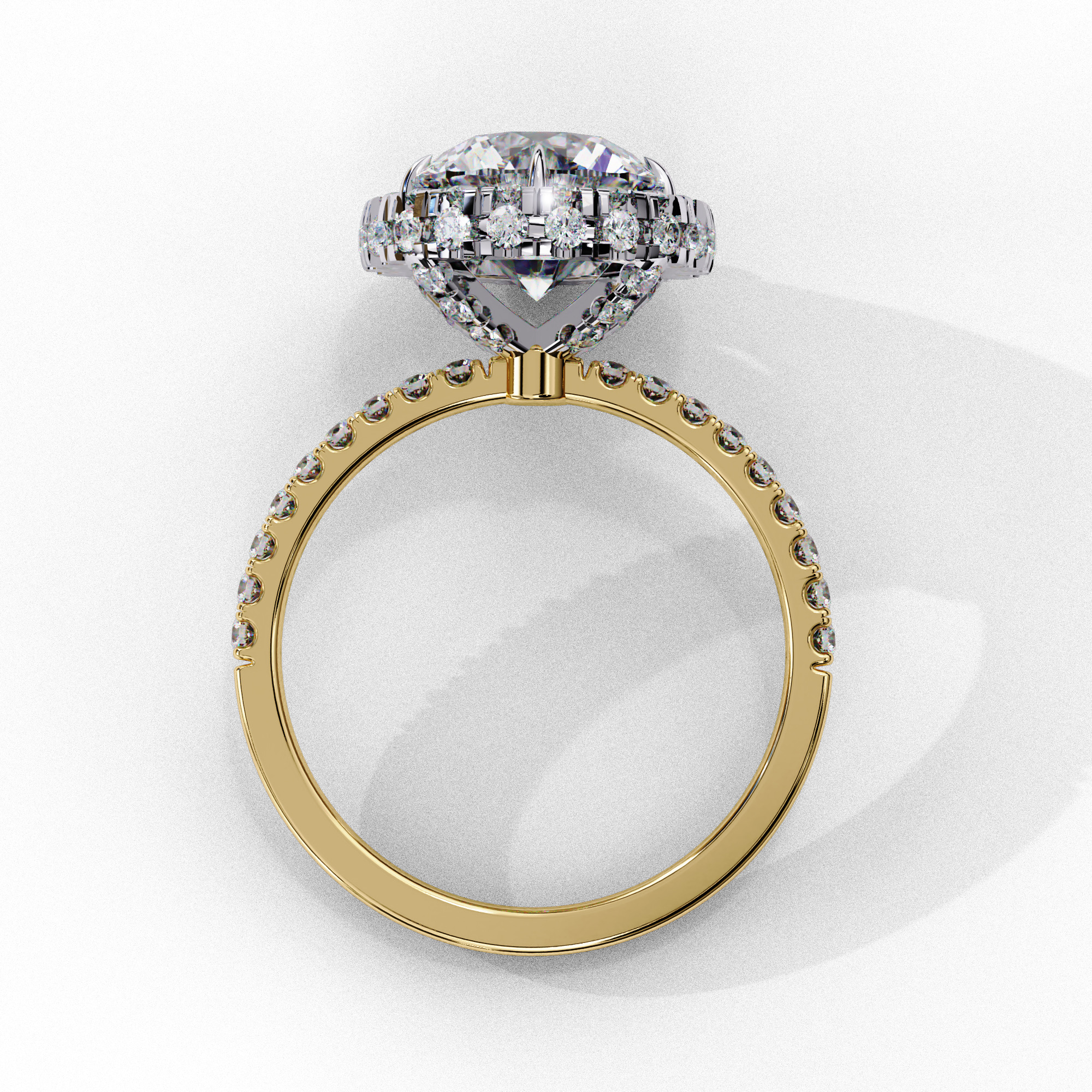 Halo Solitaire Diamond Ring 360 animation renders 3dm stl 3D print model_14