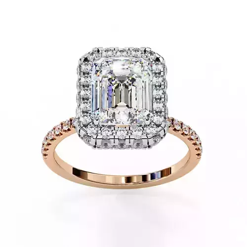 Halo Solitaire Diamond Ring 360 animation renders 3dm stl 3D print model