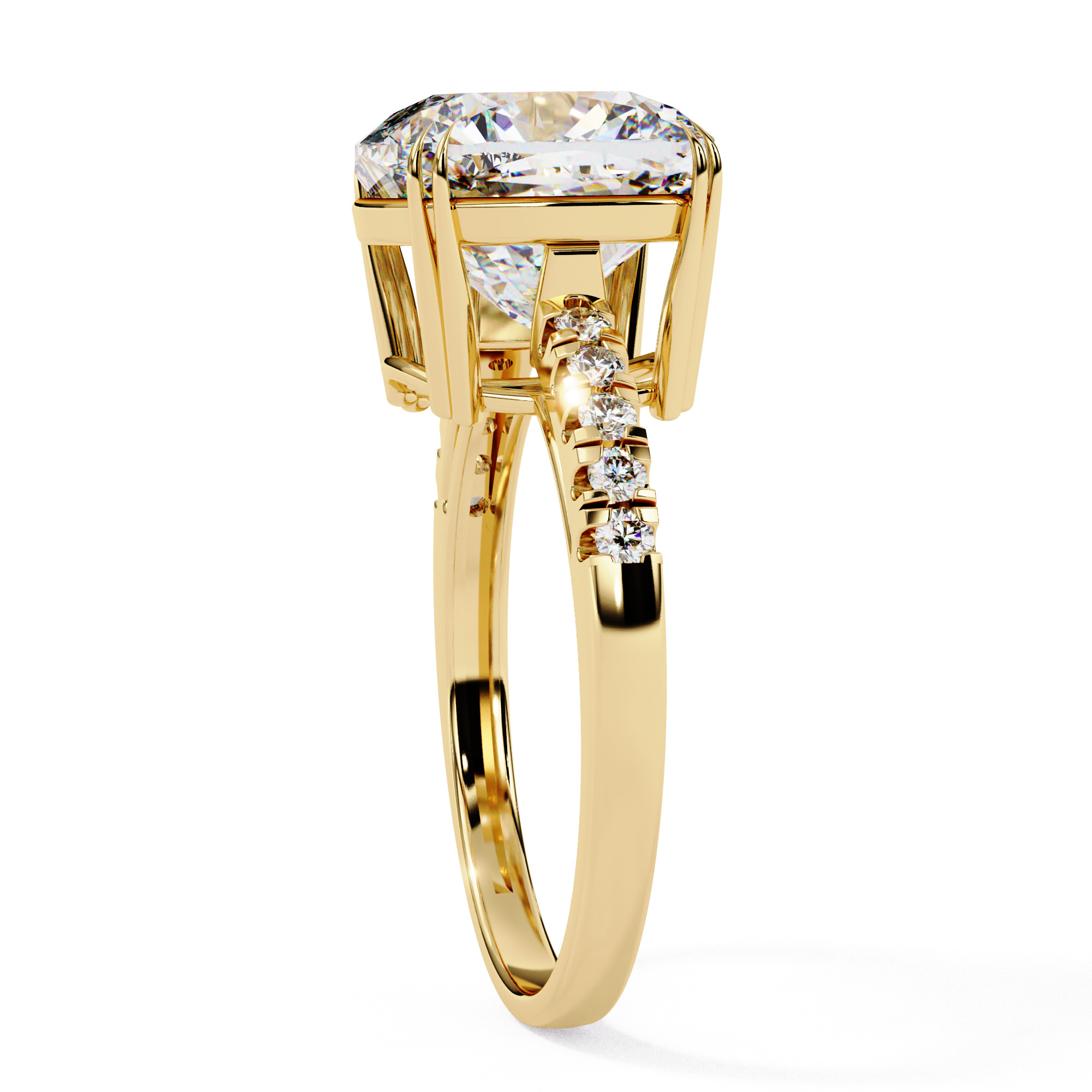  Solitaire Diamond Ring 360 animation renders 3dm stl  3D print model_4