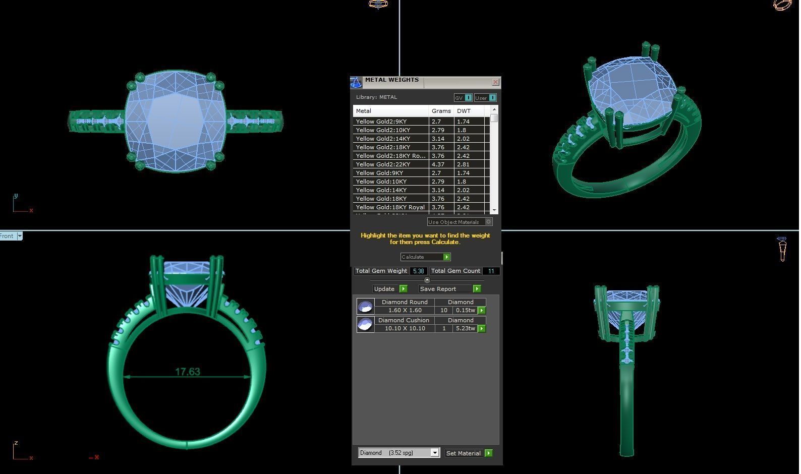  Solitaire Diamond Ring 360 animation renders 3dm stl  3D print model_3