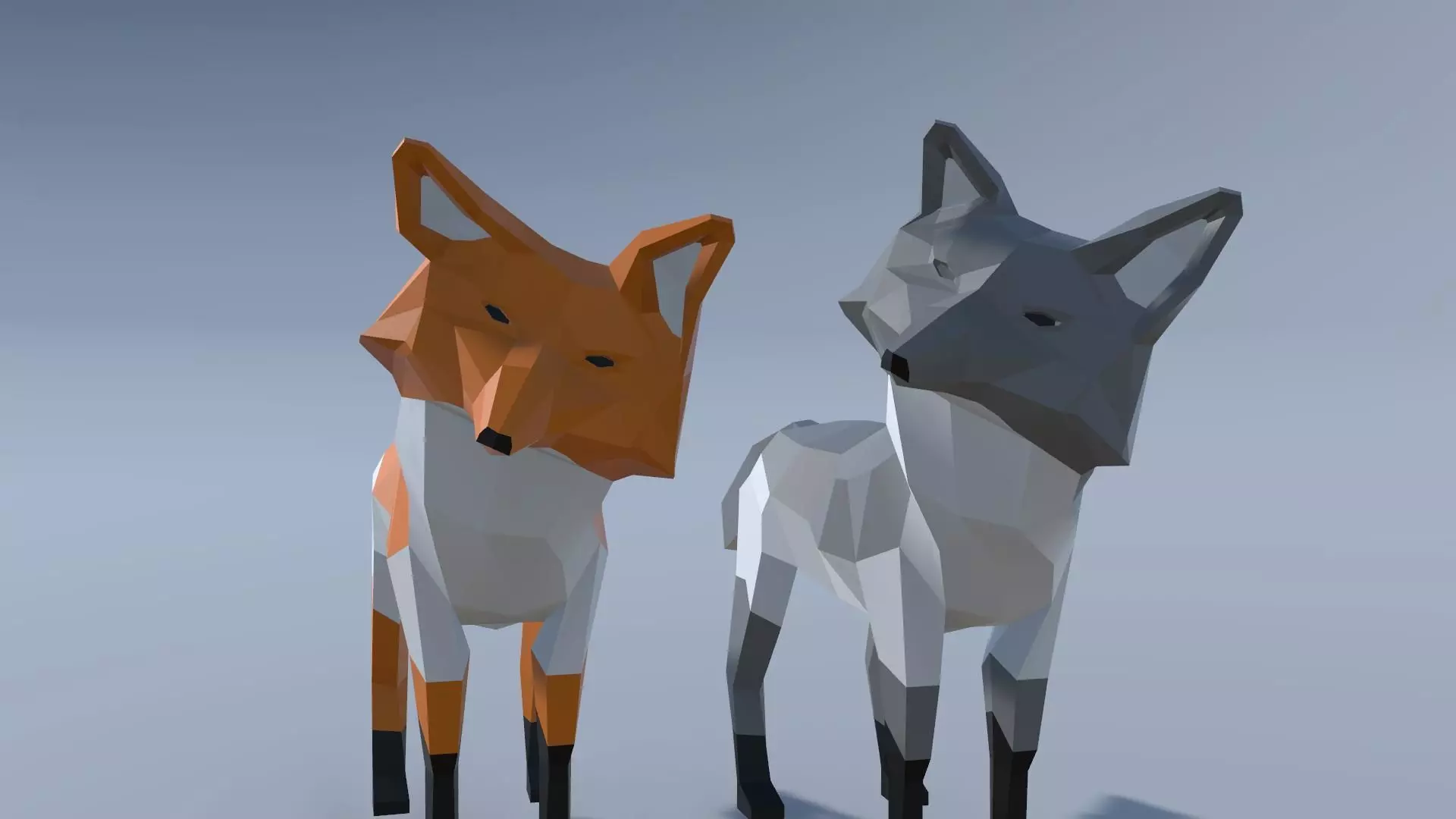 Game Ready Low Poly Animated Fox Low-poly 3D model