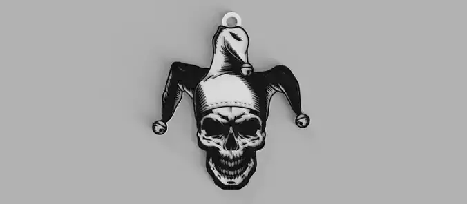 Skull Cap Harlequin Logo keychain  pendant  earring