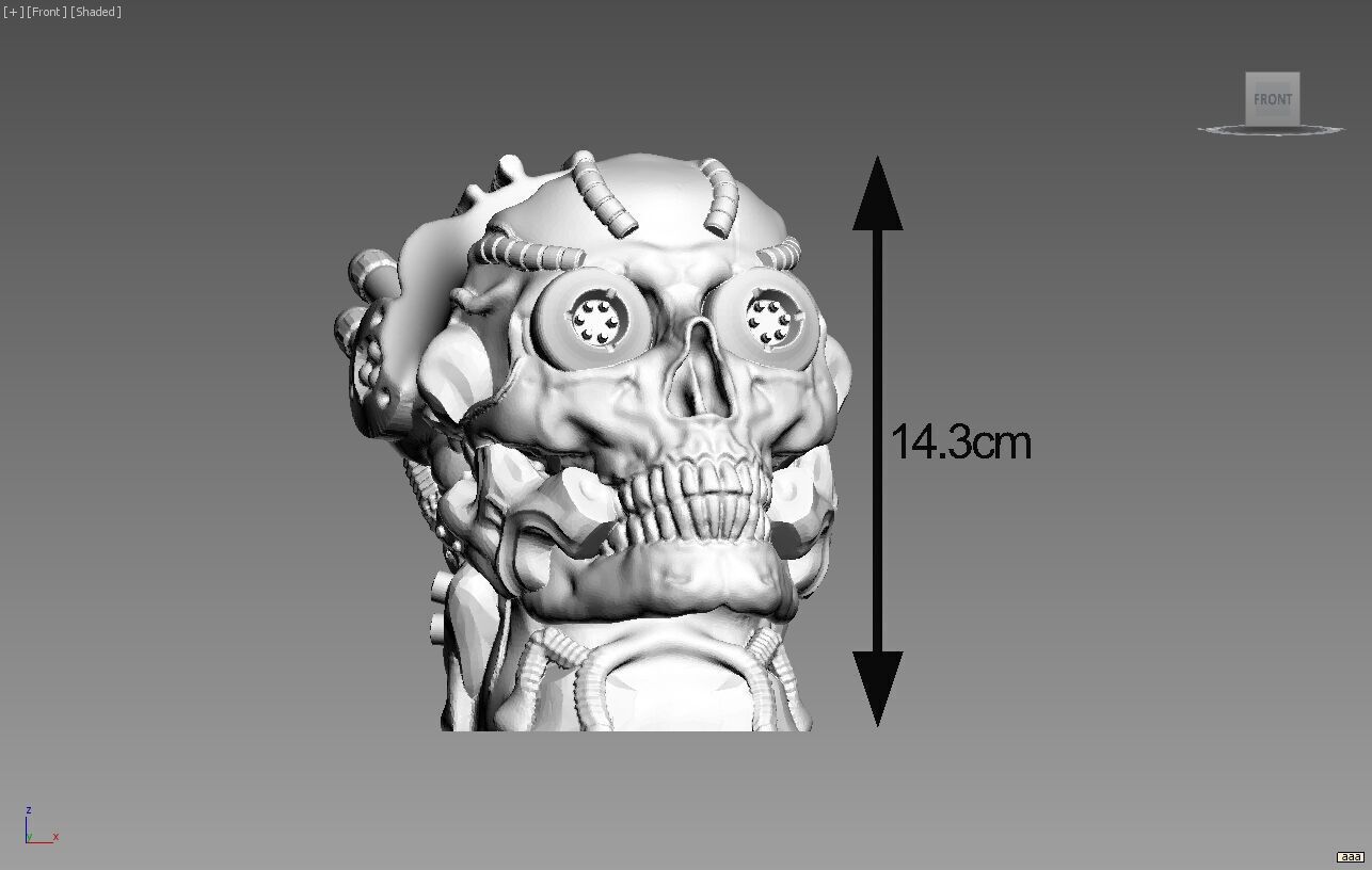 Robot skull Ps5 controller stand 3D print model_4