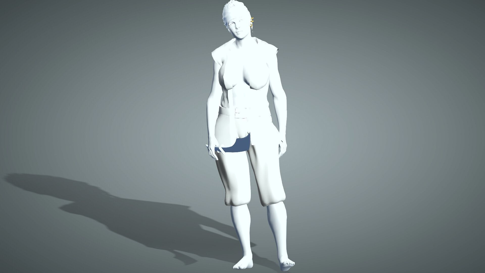 Female Pirate Crew Member Low-poly 3D model_19