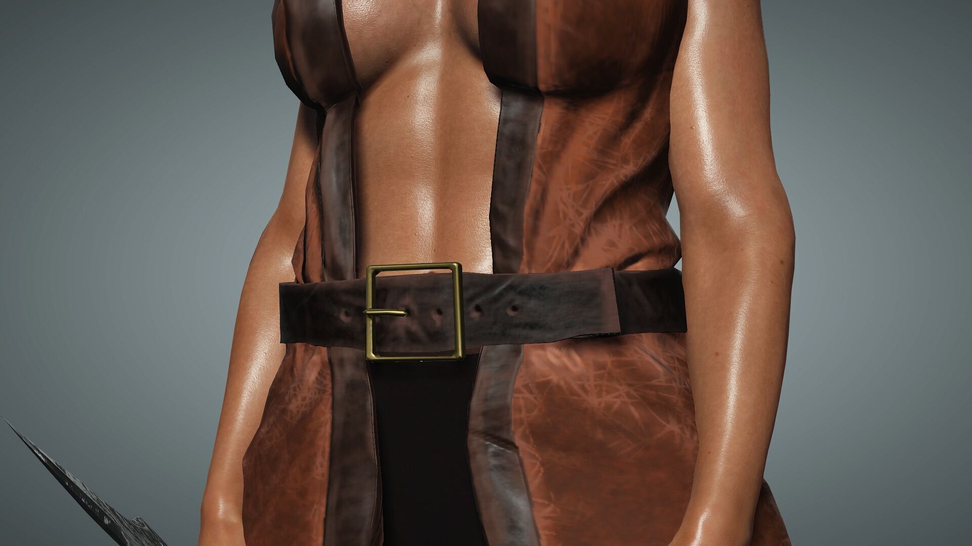 Female Pirate Crew Member Low-poly 3D model_6