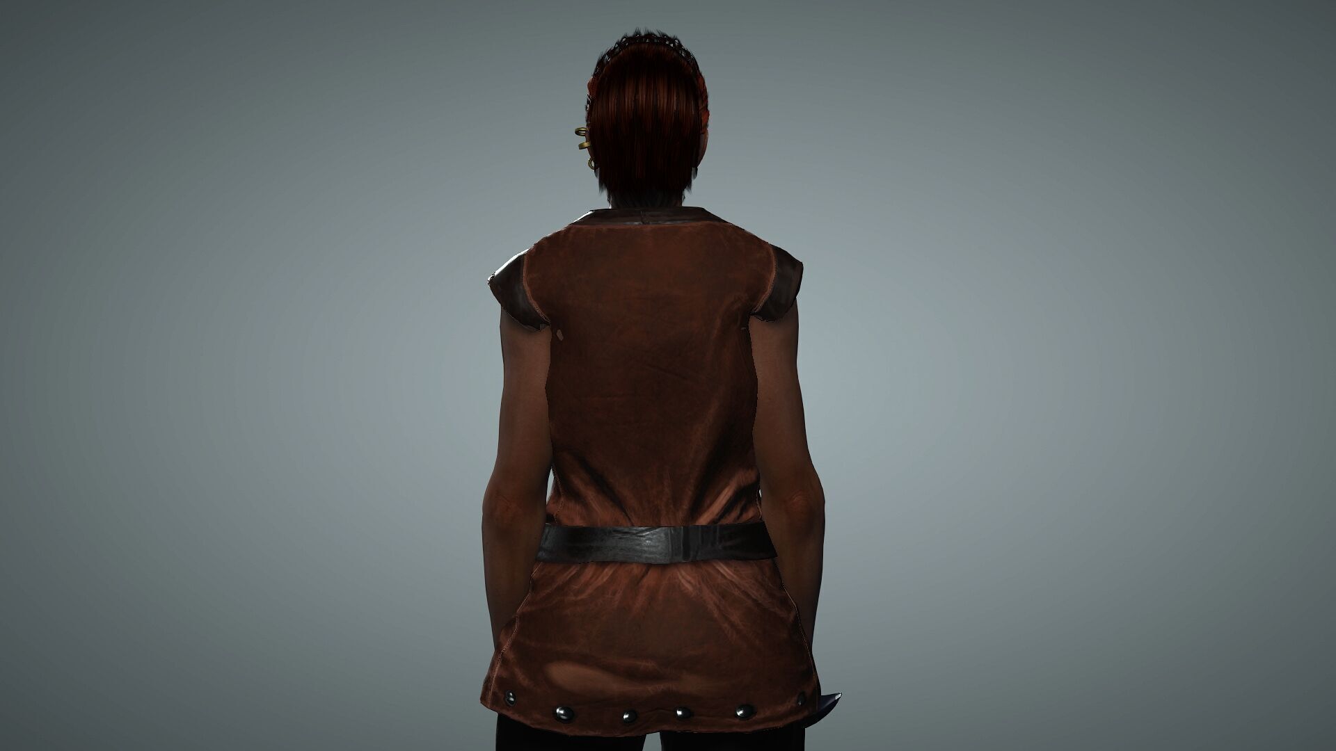 Female Pirate Crew Member Low-poly 3D model_12