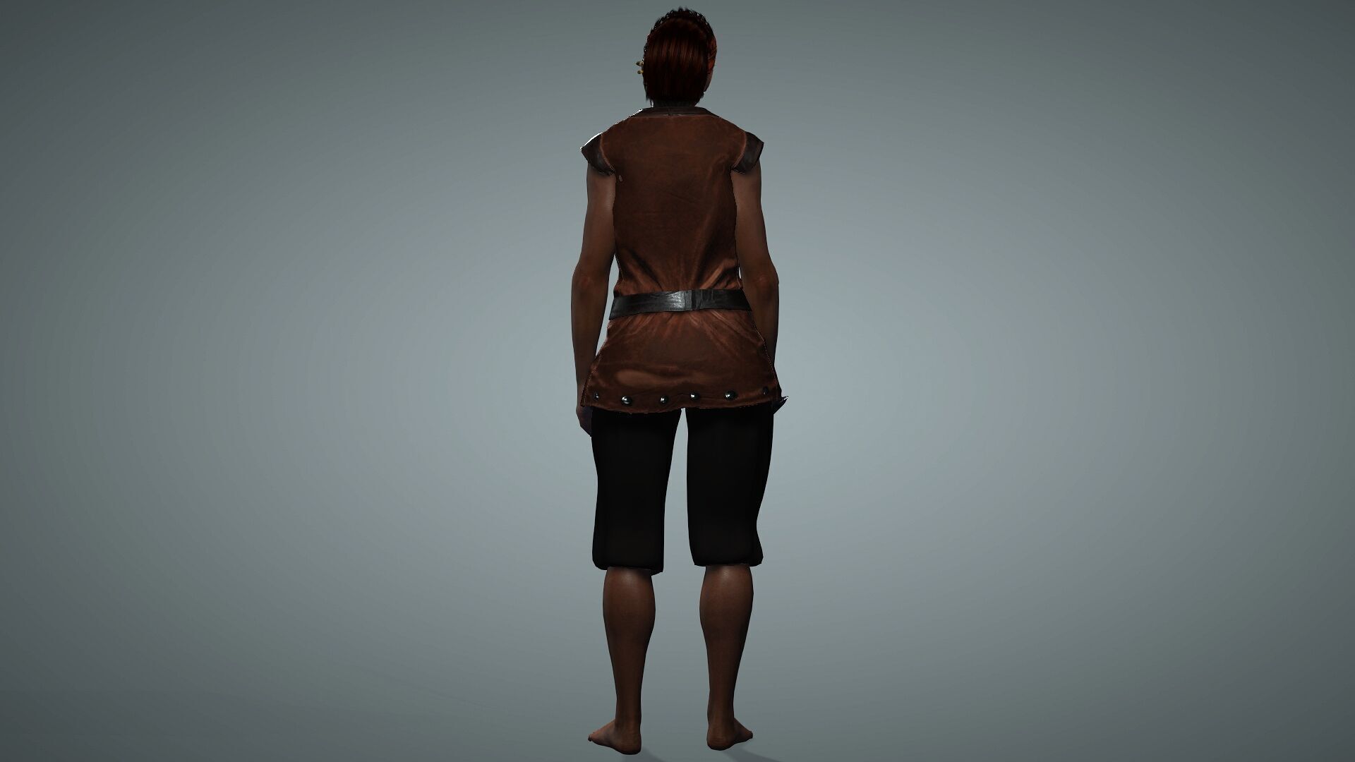 Female Pirate Crew Member Low-poly 3D model_15