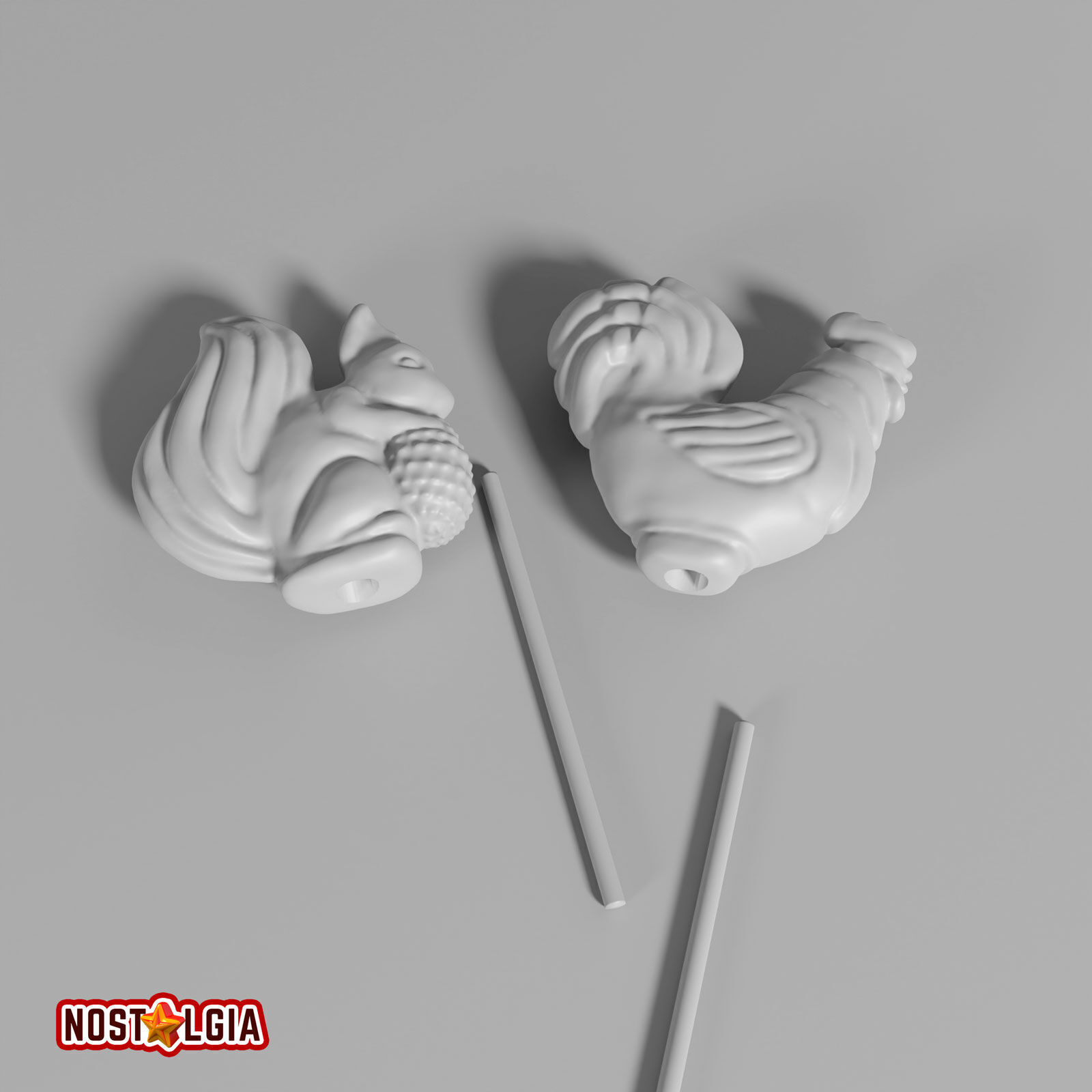 Lollipop Sweet Candy Cockerel and Squirrel 3D print model_8