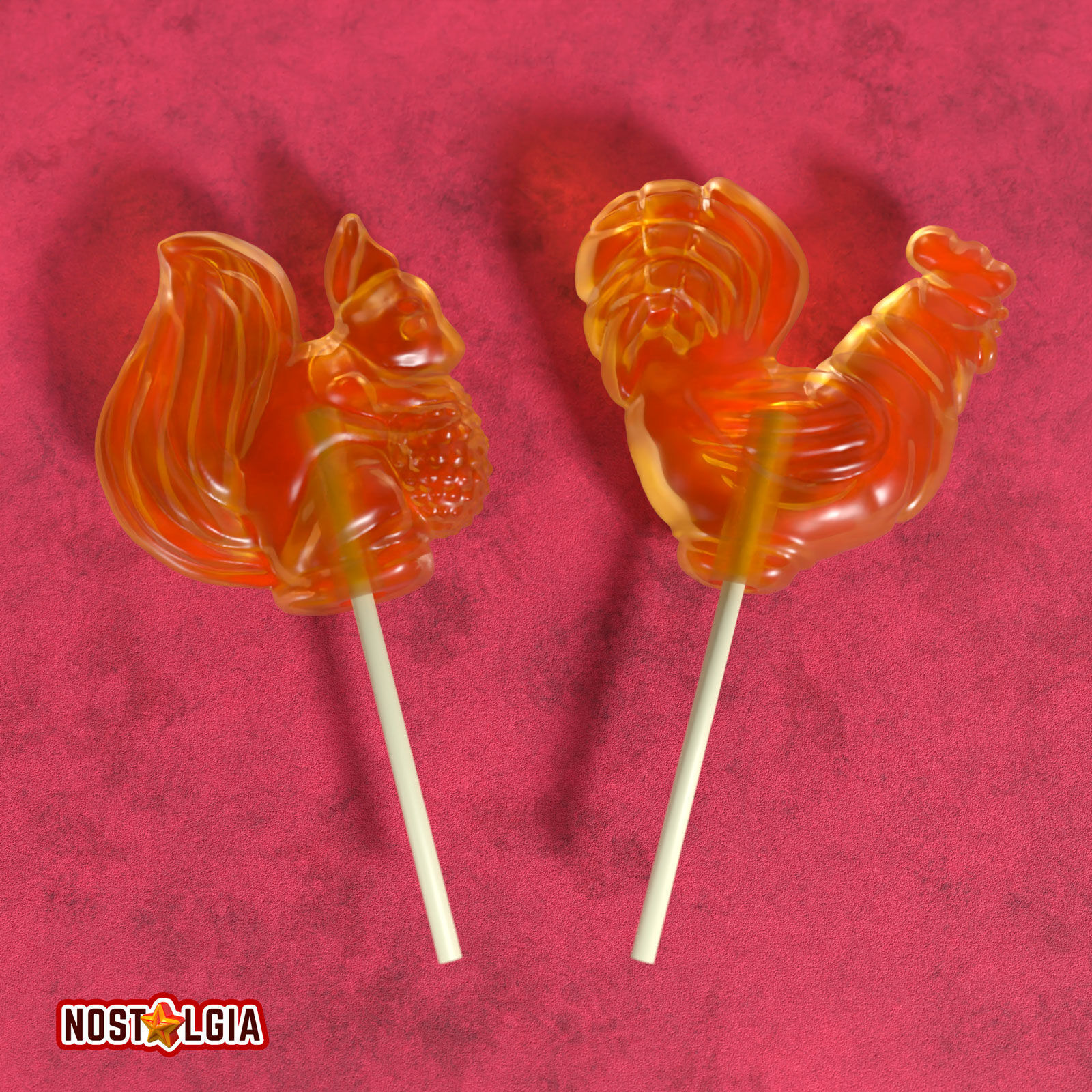 Lollipop Sweet Candy Cockerel and Squirrel 3D print model_6