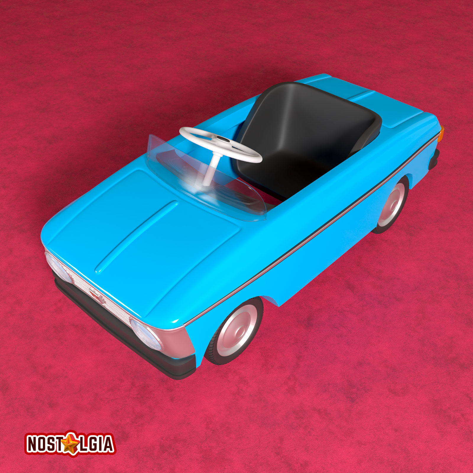 Vintage pedal car Moskvich 3D print model_10