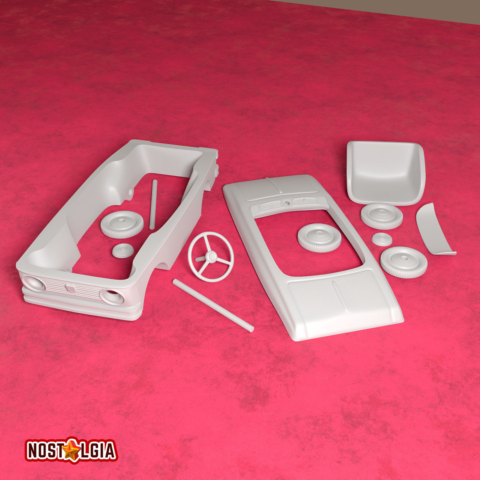 Vintage pedal car Moskvich 3D print model_8