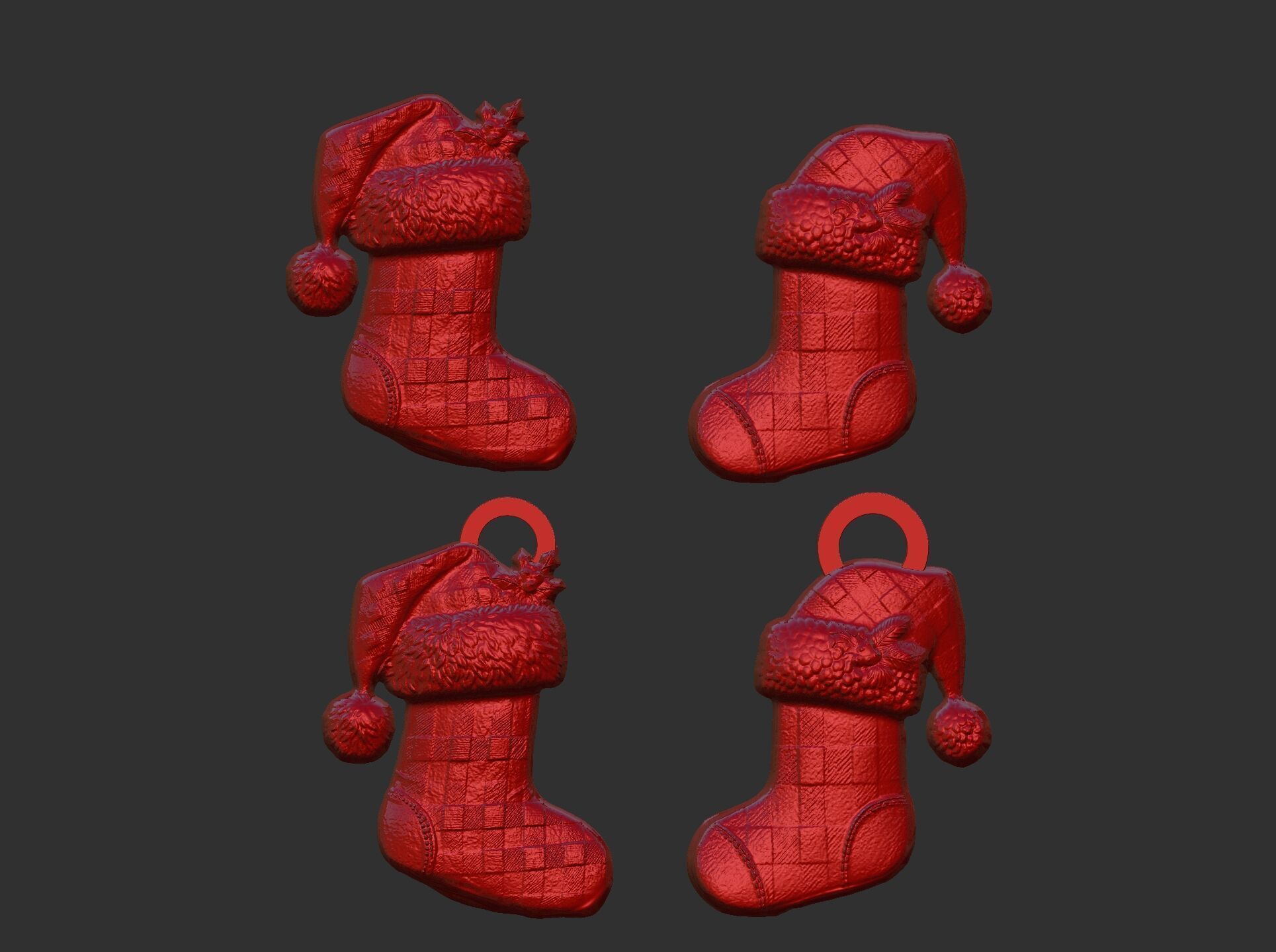 christmas socks decor  3D print model_15